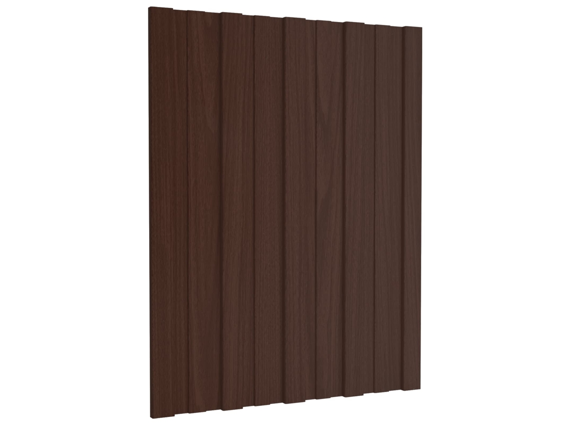 Vidaxl Painel De Telhado 12 Unid. Castanho 60 X 45 Cm Aço Galvanizado