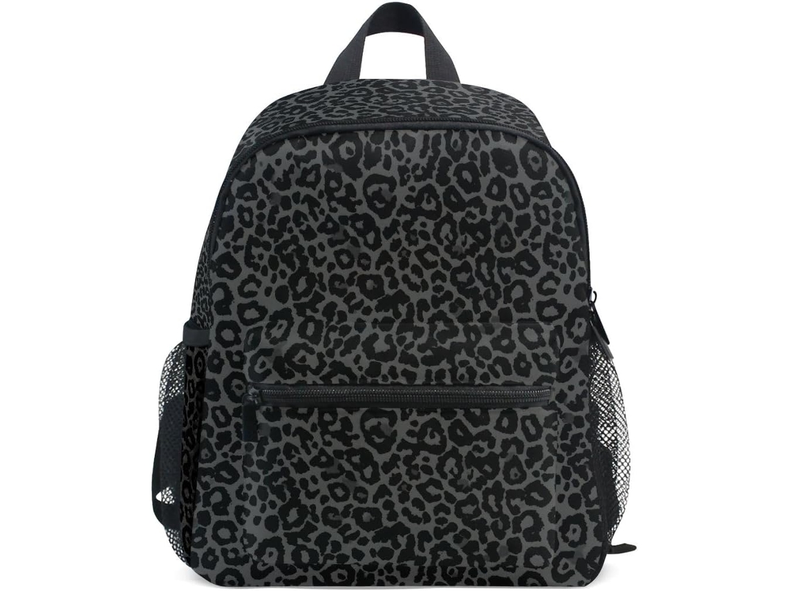 Mochilas Infantis Com Estampa De Leopardo E Chita Em Tons De Cinza Para Meninos E Meninas.