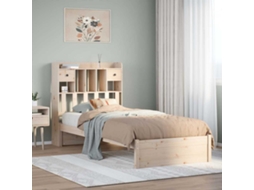 Vidaxl Cama Com Estante Sem Colchão 75x190 Cm Pinho Maciço