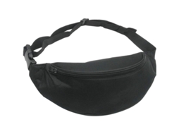 Bolsa Cintura Unissex Para Mulheres E Homens, Estilo Esportivo Com 2 Zíperes E Cinto Ajustável Negro
