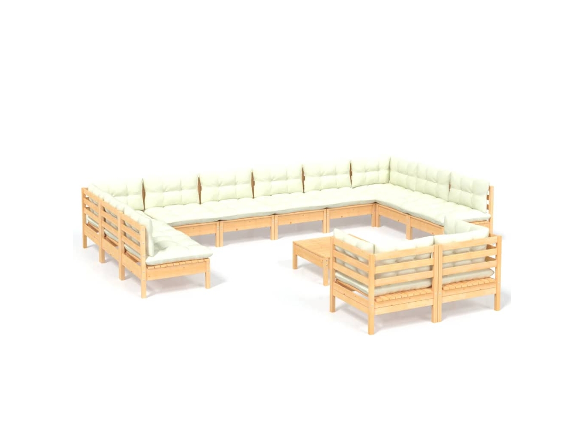 Garden Lounge Set, Garden Lounge Sets Vidaxl Creme Madeira De Pinho (n/a)