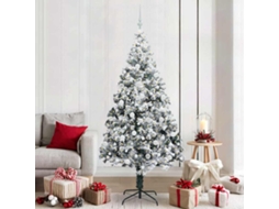 Vidaxl Árvore De Natal Artificial Branco 210 Cm Pvc, Aço E Plástico