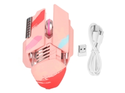 Ratón bluetooth 5.0 3.0 2.4ghz con 3 modos de conexión, silencioso, dpi ajustable, rgb, recargable para pc, rosa | S/MARCA