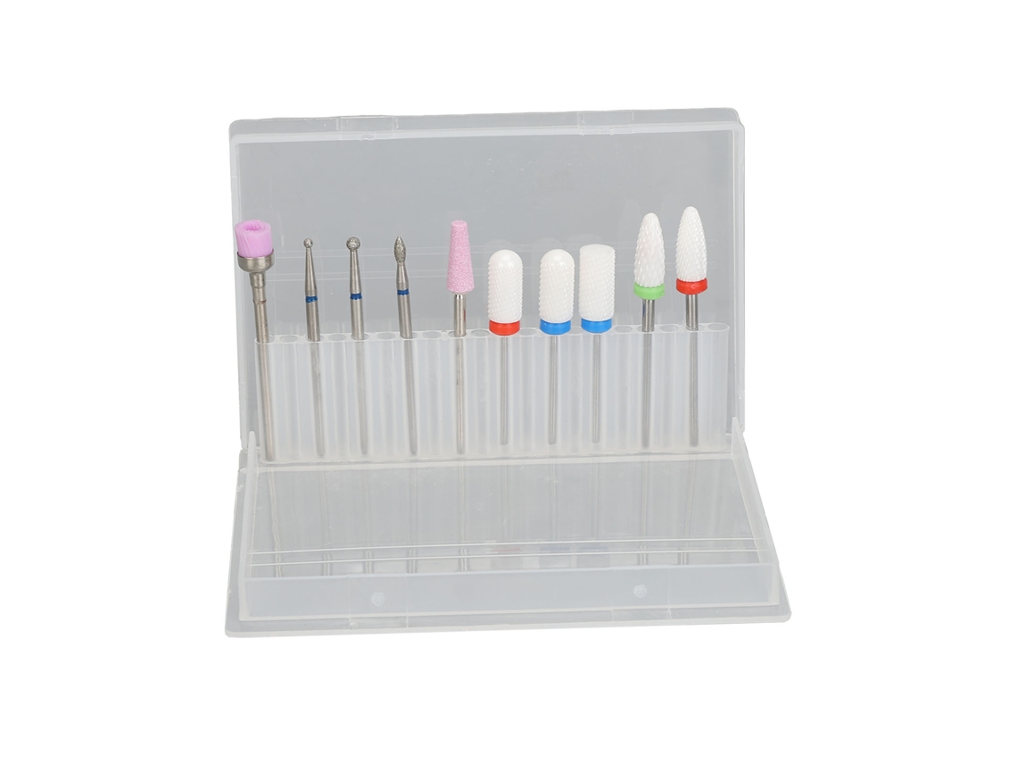 10pcs Brocas De Dremel Para Unhas Em Aço De Tungstênio E Cerâmica Para Remover Pele Morta E Polir Unhas