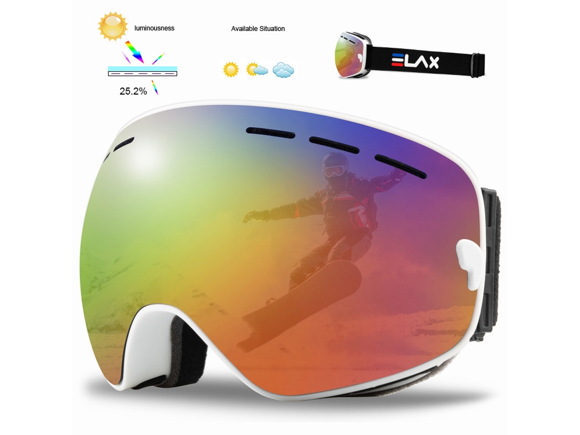 Óculos de esqui Neve Snowboard para uso doméstico, feminino, adulto e juvenil. Anti-impacto, proteção UV 100% Sti BRILVIBERA
