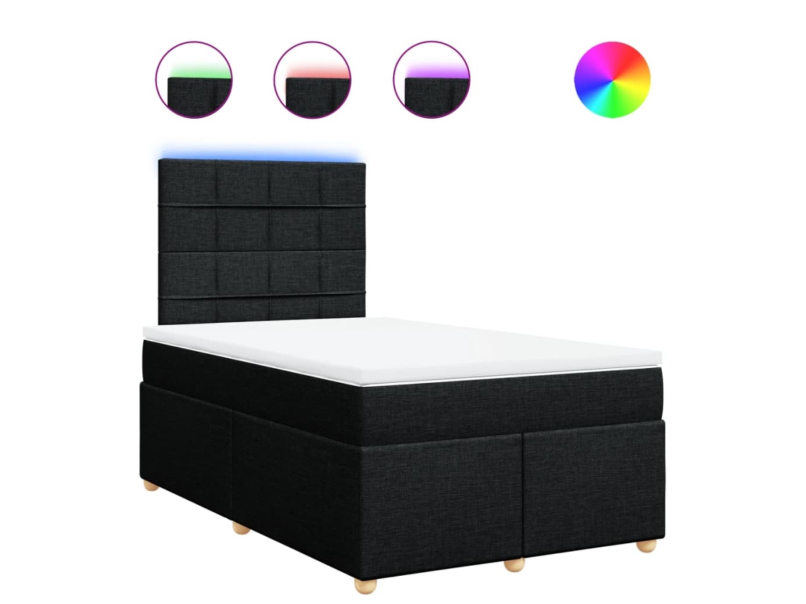 Box Spring Bed, Box Spring Beds Vidaxl Preto Tecido (120 X 190 Cm)