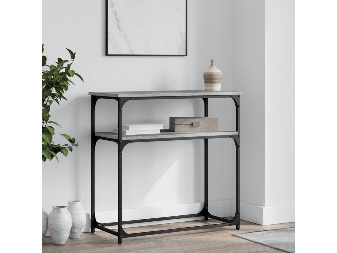 Vidaxl Mesa Consola 75x35,5x75 Cm Derivados De Madeira Cinzento Sonoma