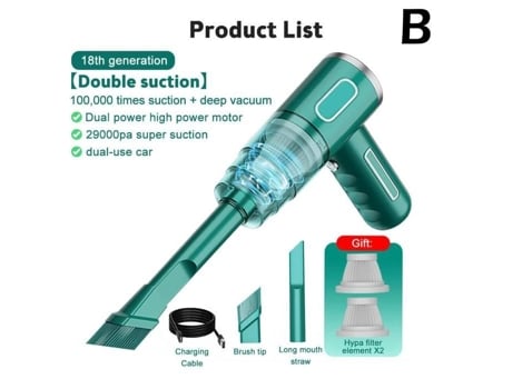 Cor B Mini Aspirador de Pó Sem Fio para Carro 5000Pa 120W Usb Recarregável Portátil Aspirador de Pó de Dupla Utilização Hu AIHONTAI