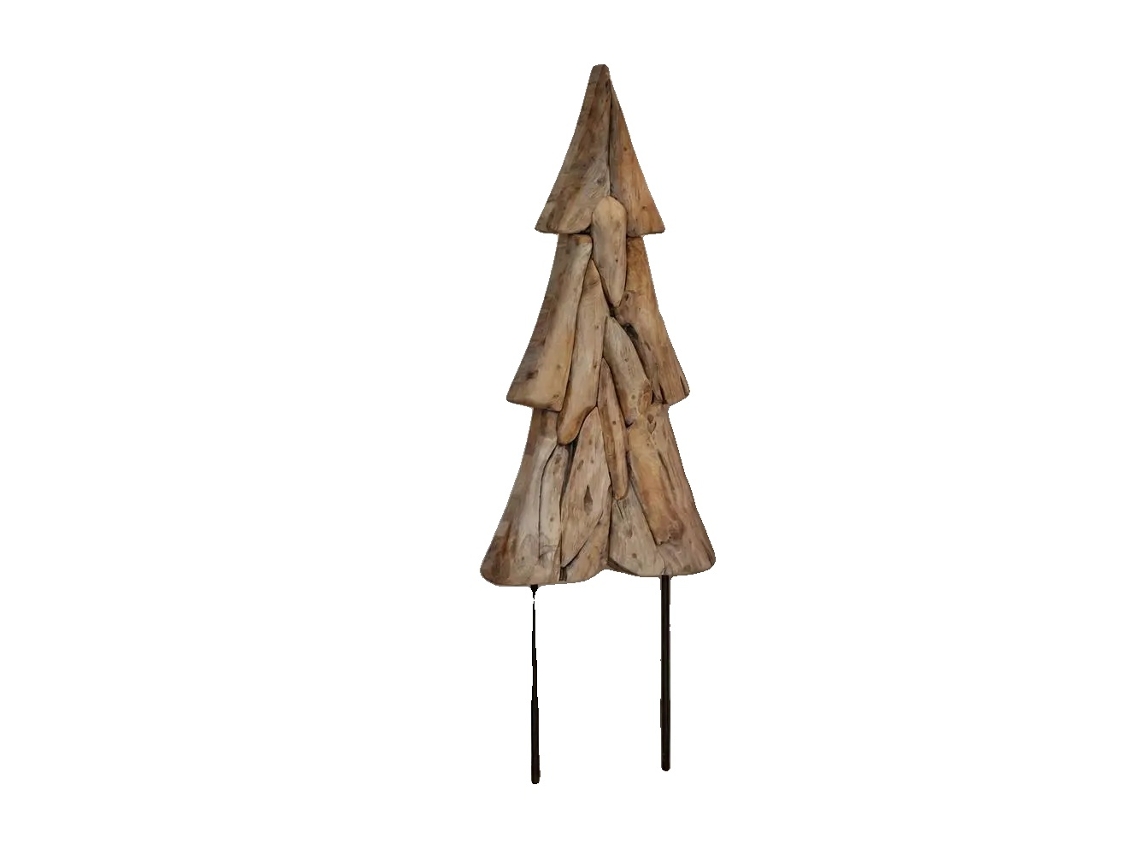 Árvore De Natal, Madeira De Teak Sólida, Uso Interno, Marrom