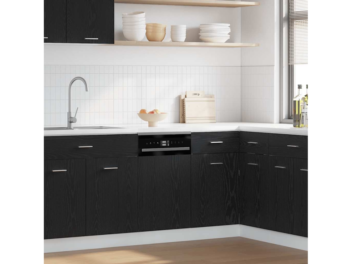 Vidaxl Painel para Lava louças Lyon Carvalho Preto 45x1,5x67 Cm Madeira Engenheirada