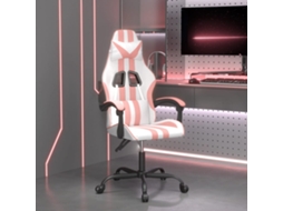 Vidaxl Cadeira Gaming Couro Artificial Branco E Rosa