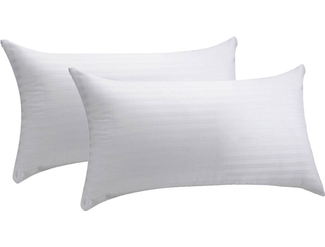 Pacote de 2 Fronhas  100% Algodão Couro Respirável (70X40Cm) Branco