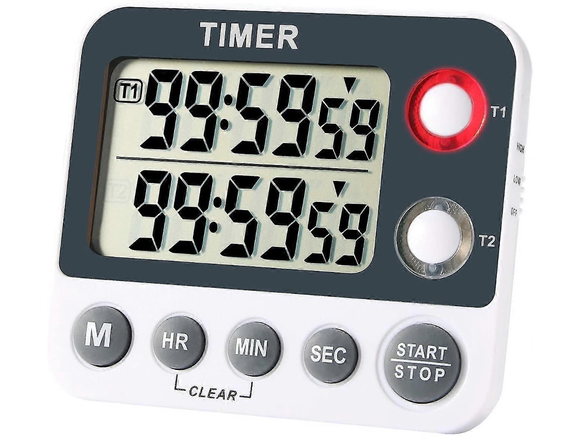 Temporizador De Cozinha Digital Com Tela Grande Magnética E Relógio De Contagem Regressiva Slowmoose (fmy)
