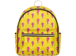 Mochila Tropicallife em Couro com Estampa de Cavalo marinho para Mulheres Estampas Pe Impermeável
