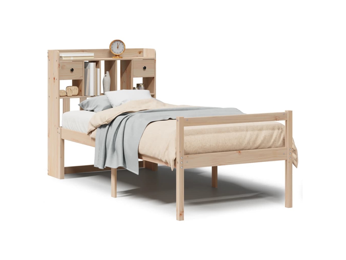 Bookcase Bed, Bookcase Beds Vidaxl Marrom Madeira De Pinho (75 X 190 Cm)