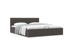Vidaxl Estrutura De Cama Hidráulica 180x200 Cm Tecido Cinzento-escuro