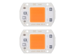 Rebe-2pcs Chip De Luz Cob Led Integrado 30w Ac110v Fuente De Luz De Alta Brillo Para Plantas