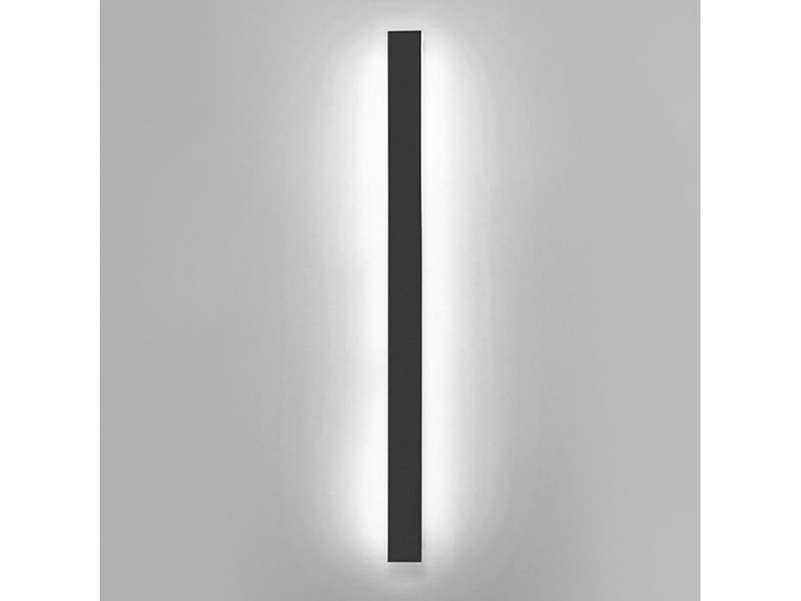 Applique Mural Preta, De Metal, À Prova D'água, Led, Moderna, Ultra-fina, Exterior