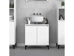 Vidaxl Armário De Lavatório 58x33x60 Cm Derivados De Madeira Branco