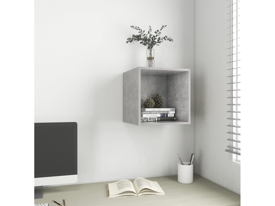 Vidaxl Armário De Parede 37x37x37cm Derivados Madeira Cinzento Cimento