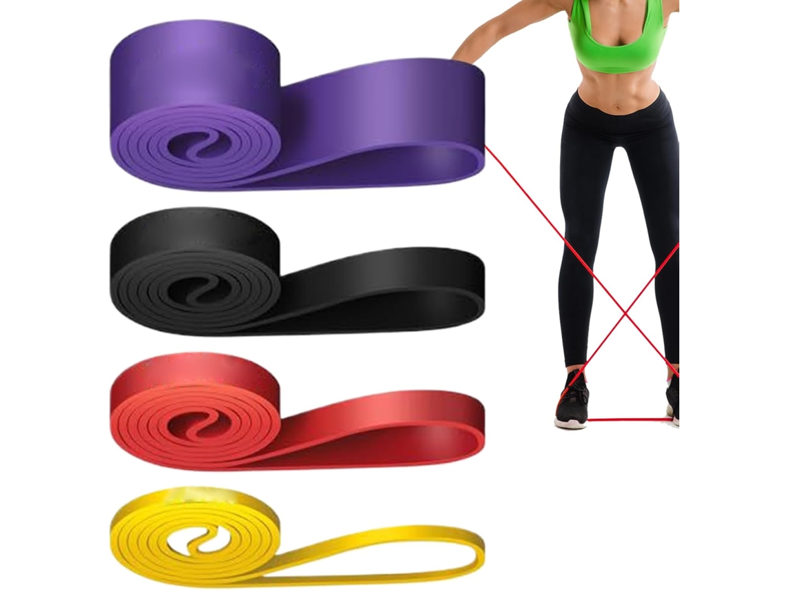 Conjunto De 4-faixas Elásticas Portáteis Para Treinamento Muscular | Em Casa, Academia, Iniciantes, Viagens