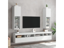 Vidaxl Móveis De Tv Com Luzes Led 2 Pcs 30,5x30x102 Cm Branco