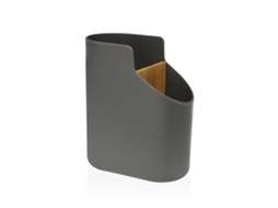 Recipiente para Utensílios de Cozinha Versa Cinzento 8,5 X 17,6 X 15 Cm Abs Bambu