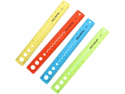 Régua Flexível Transparente De 30cm, 4 Peças De Plástico Para Desenho