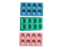 Formas De Silicone Em Formato De Ovos Com 8 Cavidades, Nas Cores Rosa, Verde E Azul, Ideais Para Confeitaria, Doces, Gelatinas E Artesanato Em Resina.