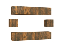Tv Cabinet Set, Tv Cabinet Sets Vidaxl Marrom Madeira Processada (n/a)