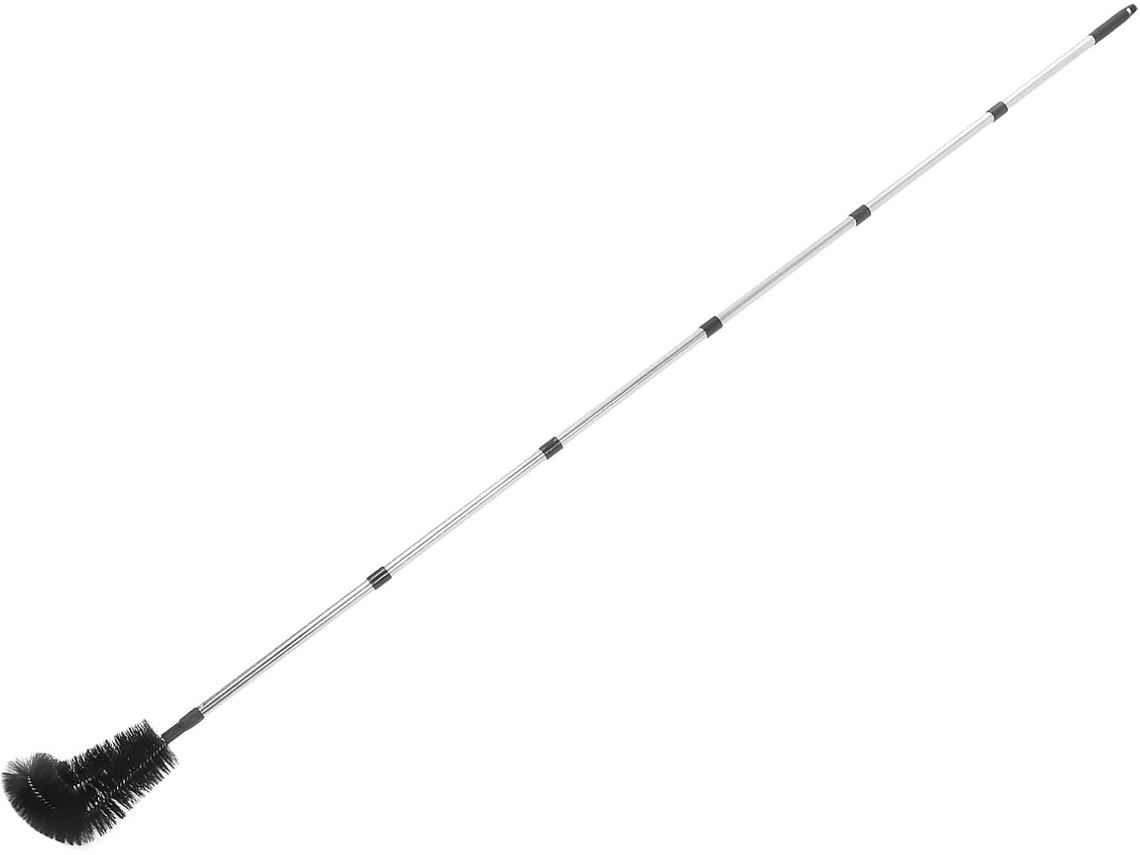 1 Conjunto De Escova Telescópica Para Limpeza Calhas E Pisos, Com Cabeça Especializada Para Remoção De Detritos Do