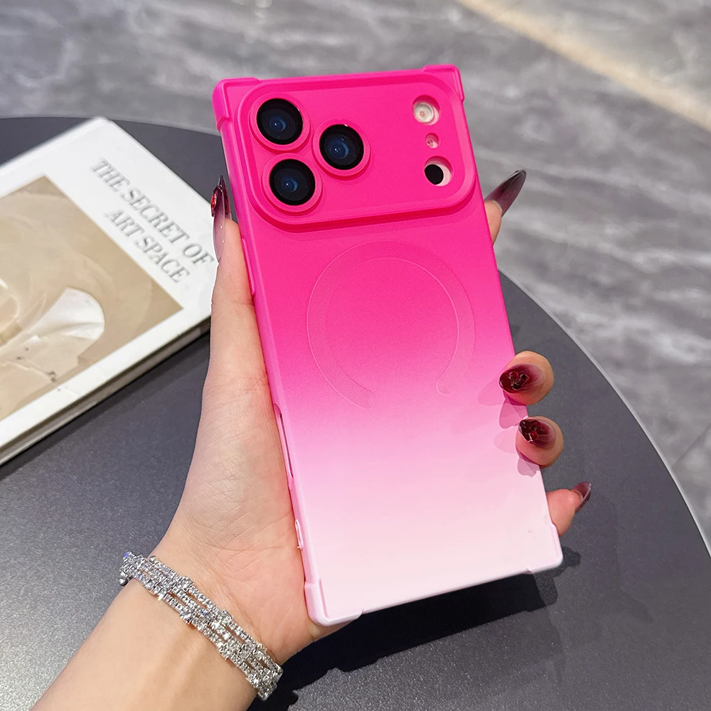 (vermelho 12promax) Capa Magnética Para Celular Com Carregamento Sem Fio, Resistente A Choques E Quedas, Protege A Câmera.