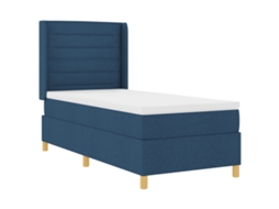 Conjunto 1 Cama Box Vidaxl Azul Tecido (90 X 190 Cm)
