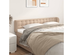 Vidaxl Cabeceira Cama Abas Couro Artificial 203x23x78/88 Cm Cappuccino