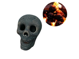 Osso de Cabeça Humana Cerâmica Fogueira Decoração Halloween S/MARCA