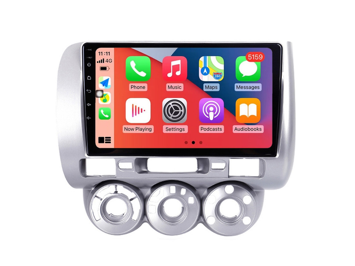 Auto Rádio Carro Bluetooth Autoradio 8GB RAM 128G ROM CarPlay Navegação GPS Ecrã Táctil RoverOne para Honda Jazz 1 GD 2001-2008 Fit 2001-2009  