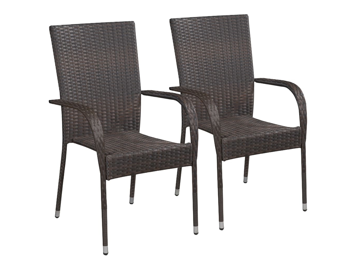 Maison Exclusive - 3 Pcs Conjunto De Jantar Para Jardim Castanho