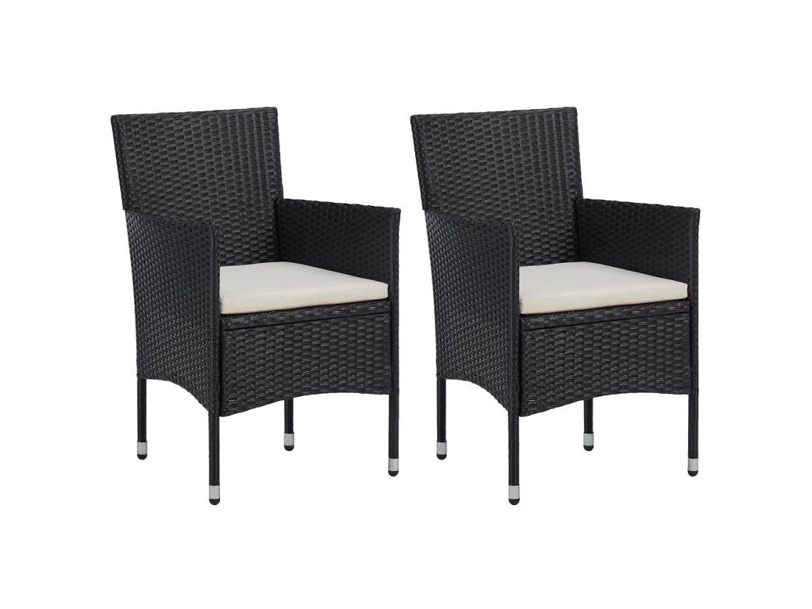 Cadeiras De Jantar Para Jardim 2 Pcs Vime Pe Preto Dkd Home Decor