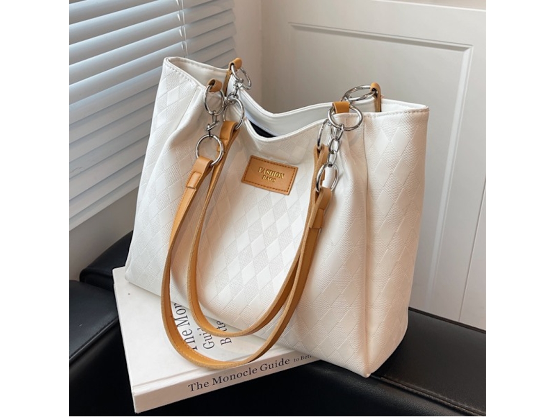 Bolsa de Ombro AQUAFORGE estilo tote, com lenço de seda, grande, uso diário