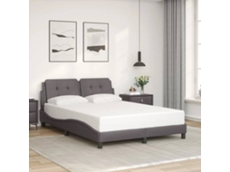 Estrutura de Cama Zadar 140x200cm couro artificial cinzento