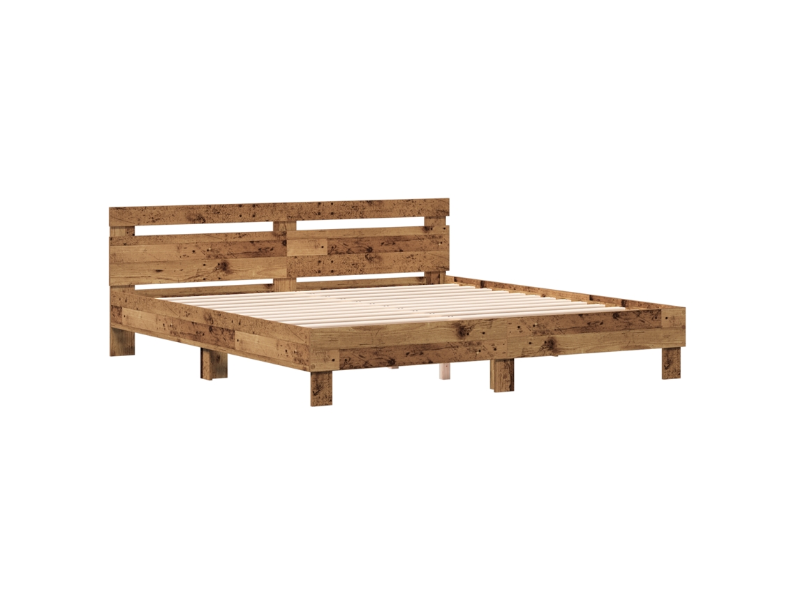 Conjunto 1 Cama Moderna Vidaxl Castanho Derivados De Madeira (203 X 185 X 70 Cm)