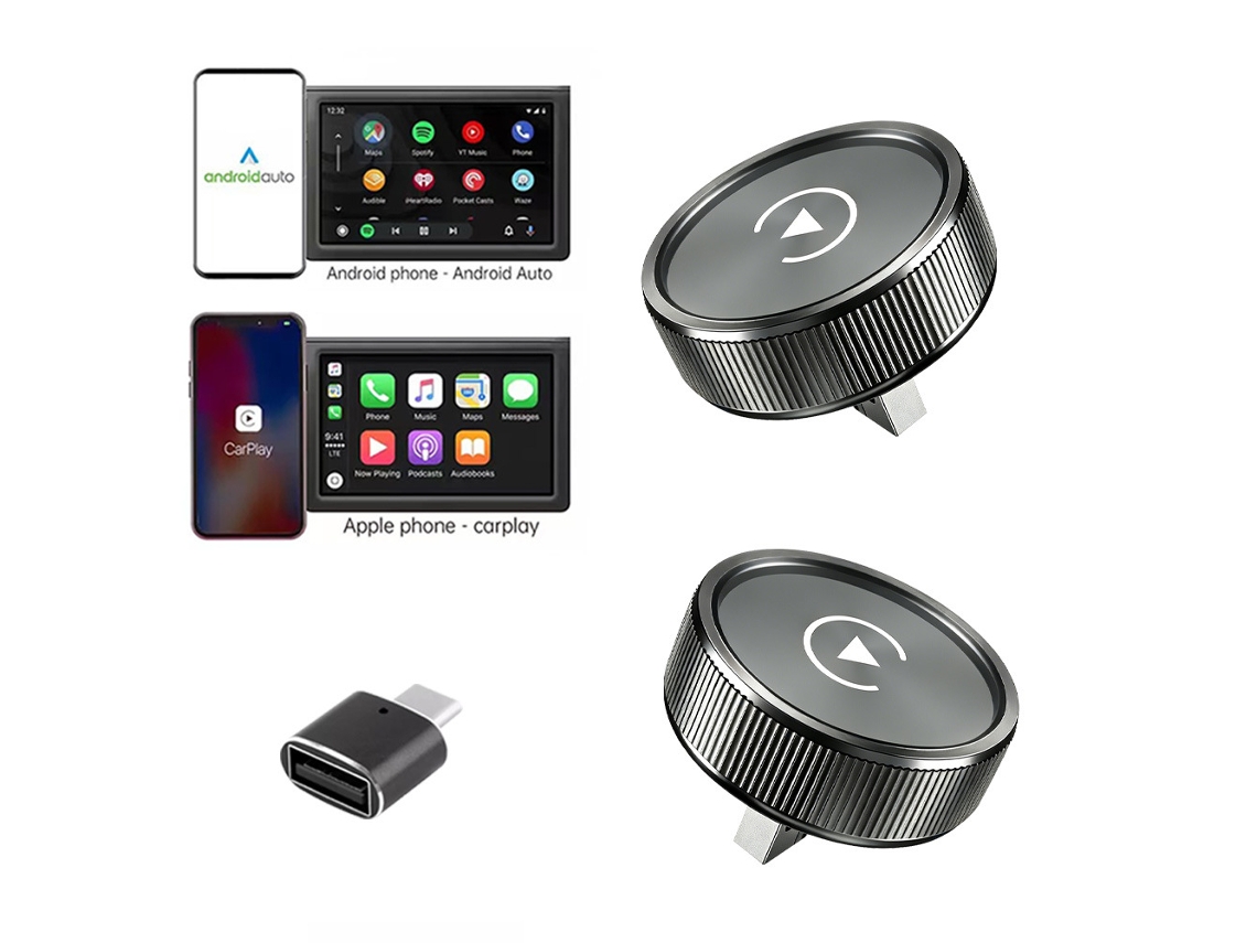 Adaptador Carplay Sem Fios 2 Em 1 Para Apple Iphone E Android, Plug Play, Ligação Automática, Sem Latência Hexinyigjly