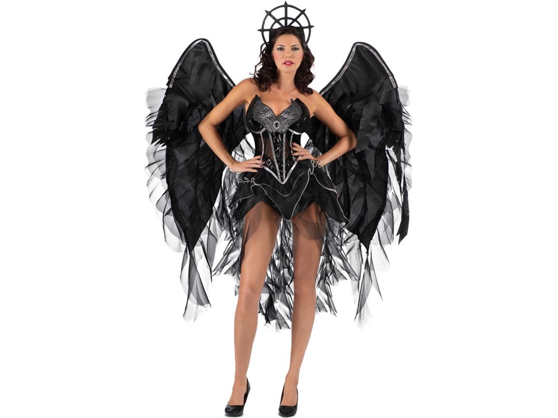 Fato de Dark Angel com grandes asas para mulher