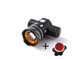 Farol/ Lanterna De Bicicleta Led Z30 15000lm T6/ Conjunto De Luzes Para Ciclismo/ Recarregável Via Usb/ À Prova D'água/ Zoom Ajustável