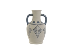 Vaso HOME ESPRIT Azul Bege Cerâmica Mediterrâneo 15 x 15 x 25 cm