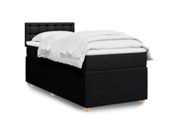 Vidaxl Cama Com Molas/colchão 100x200 Cm Tecido Preto