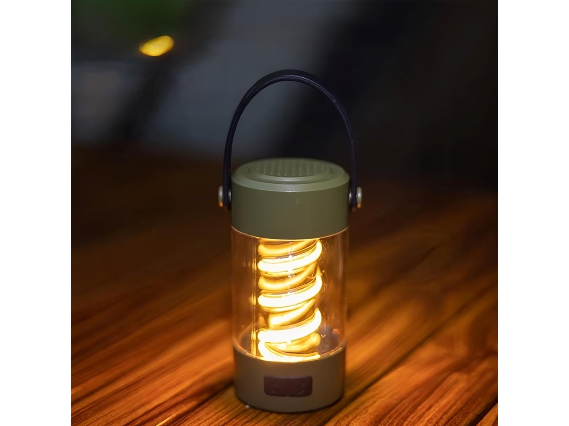 Lanterna de Acampamento com Música, Brilho Ajustável, LED, Gancho, Camping, AQUAFORGE