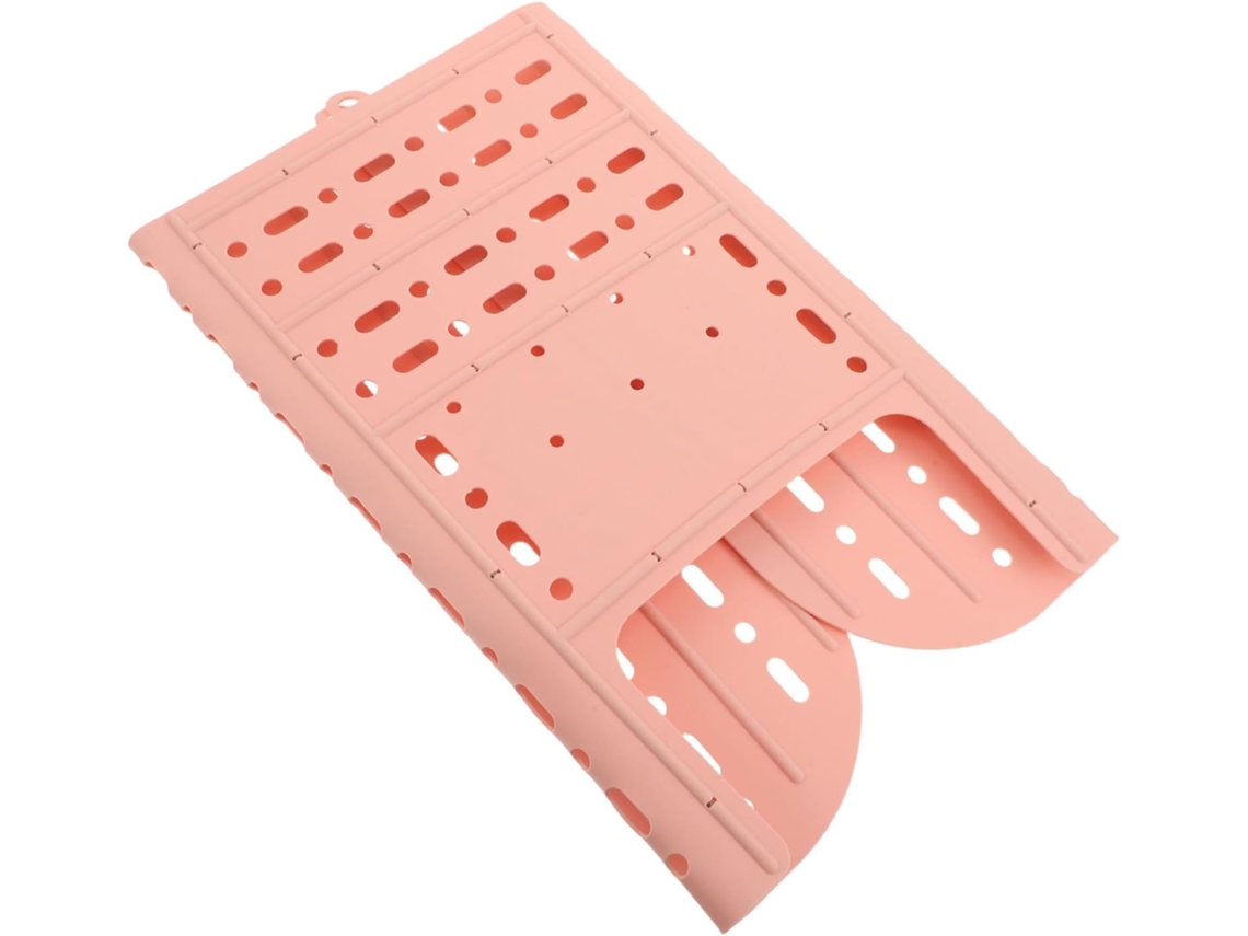 Tapete Pia Dobrável em Silicone Rosa, Fácil de Limpar e com Design Elegante, Ideal para Espaços Pequenos e Estilosos