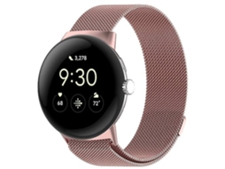 Pulseira, Compatível Com Google Pixel Watch, De Aço Inoxidável Laço Milanês, Chenille Rosa