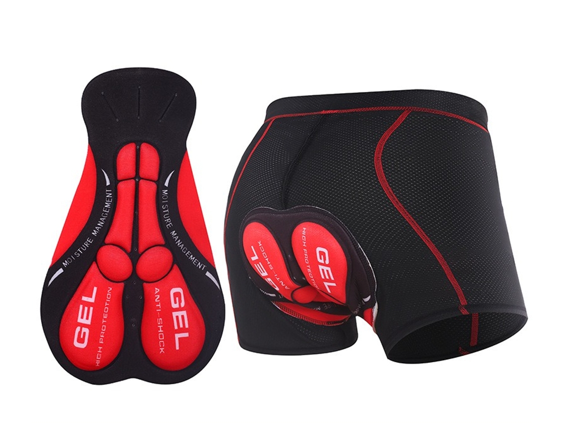 Cueca De Ciclismo Masculina Com Assento Acolchoado 5d Vermelha